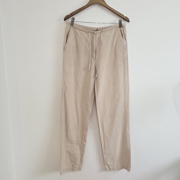 Vintage Cotton Ginny Low Rise Linen Blend Loose Fitting  Drawstring Pants - Picture 6 of 7